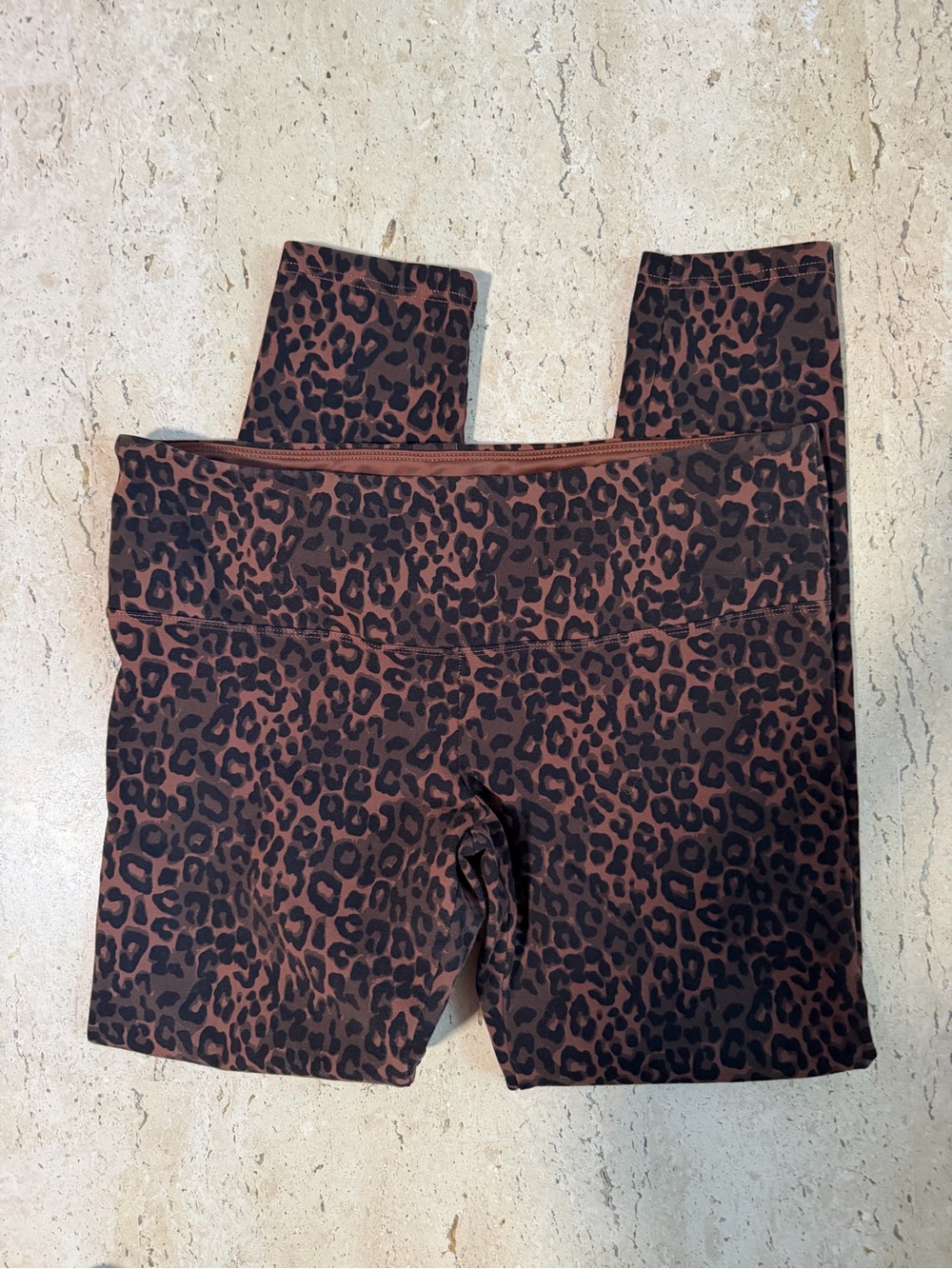 Casablanca Marrakech Leopard Print Leggings Pants Women’s Large Brown Stretch